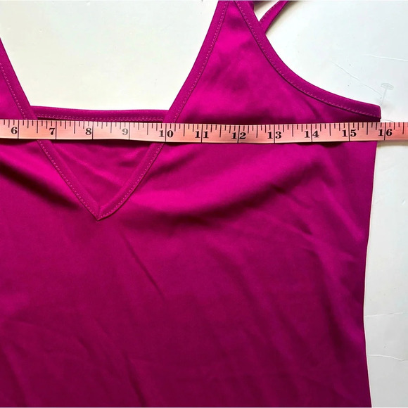 Nordstrom V Neck Mini Slip Dress Womens XS Pink Purple Stretchy NWOT Adjustable - Picture 7 of 12